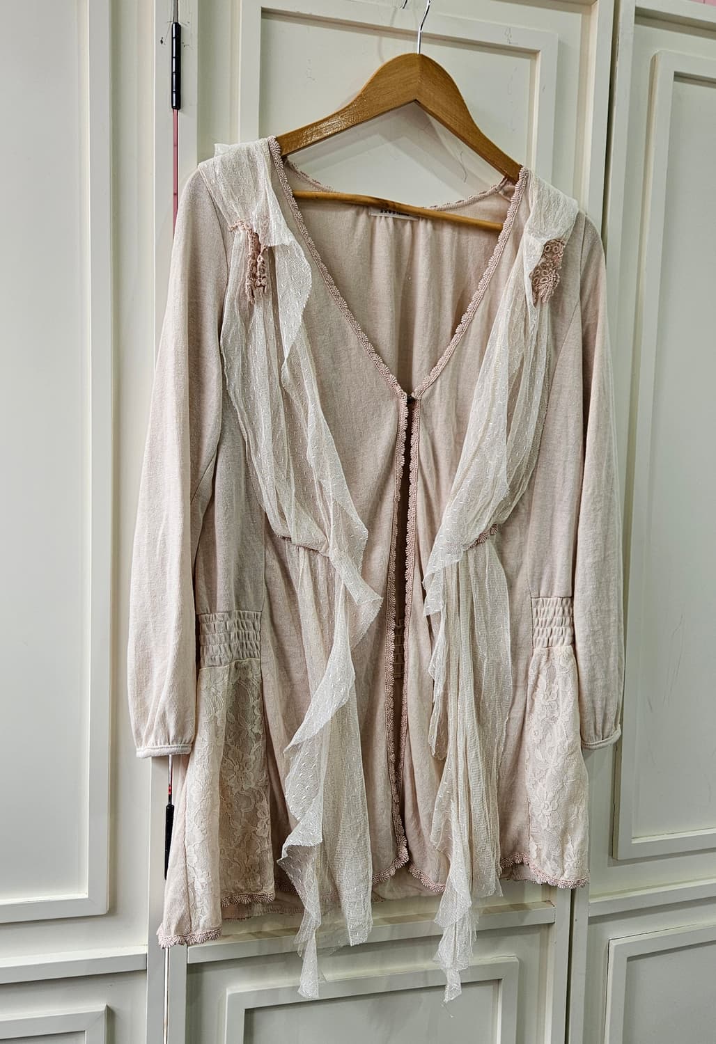 엑시즈팜 레이스 드레이프 롱 가디건 상품이미지2