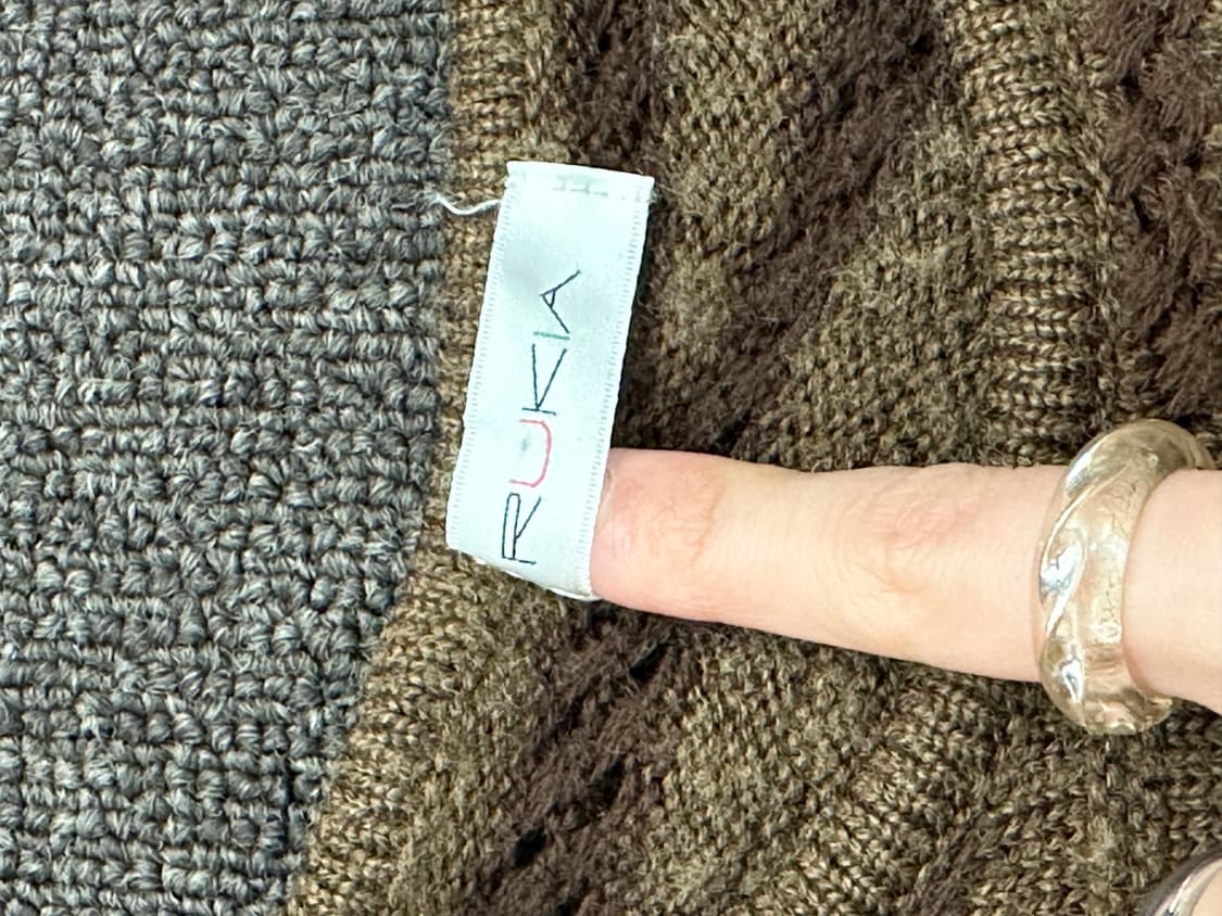 OS)Japanese vintage 브라운 스트라이프 니트 나시 상품이미지4