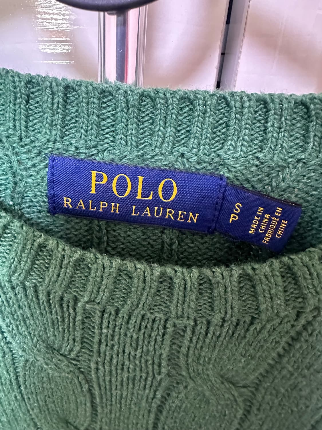 폴로 랄프로렌 그린 케이블 크루넥 니트 s 상품이미지3