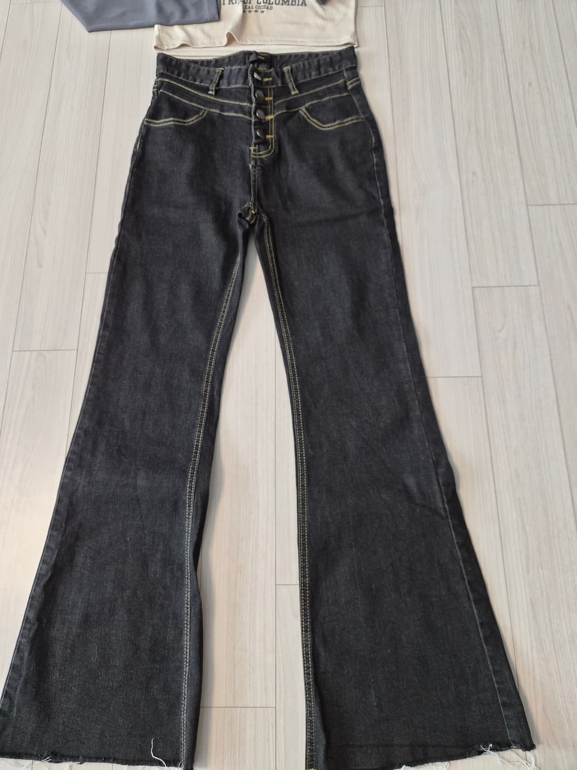 [LeShop] 하이웨스트 4버튼 생지 흑청 부츠컷 데님 상품이미지2