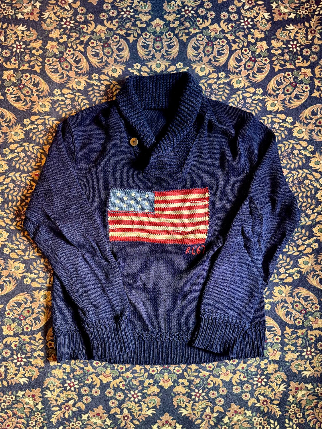 폴로 숄카라 성조기 니트 상품이미지1