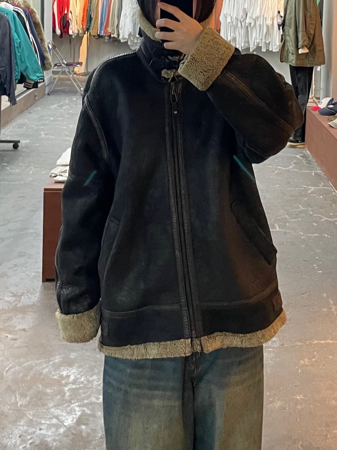 빈티지 양털 가죽 무스탕 자켓 H1562 상품이미지1