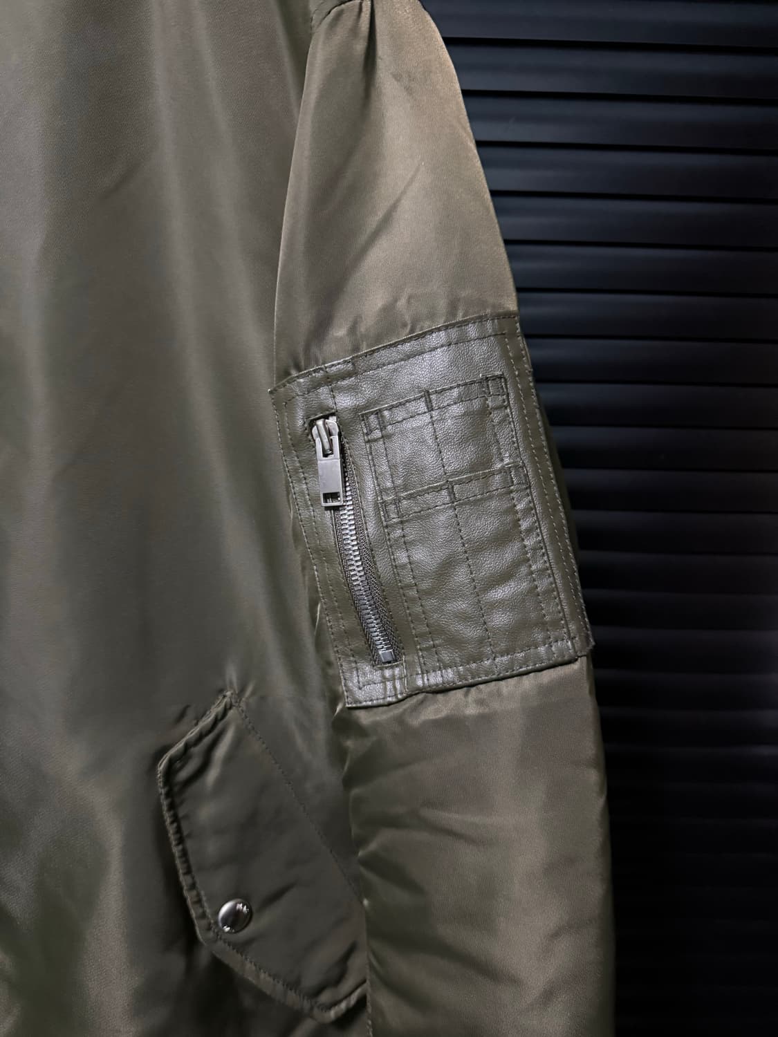 PLAC 플랙 카키 항공 ma1 ma-1 봄버 블루종 L 100 지퍼 상품이미지3