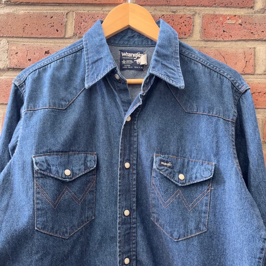 80~90s USA 랭글러 Wrangler 데님 웨스턴 셔츠 상품이미지2