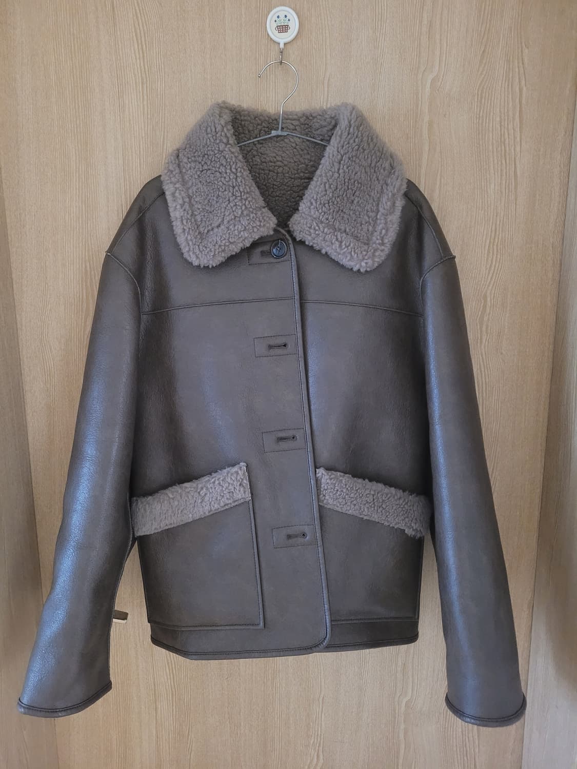 파사드패턴 램스울 리버시블 무스탕 brown 상품이미지3