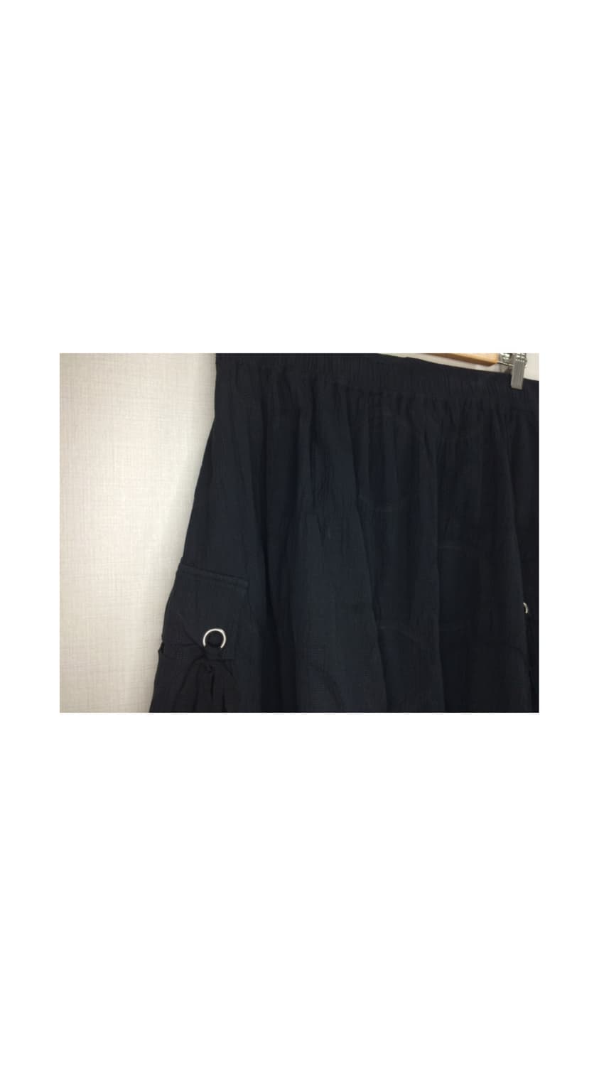 빈티지 블랙 카고 컷 밴딩 스커트 상품이미지5