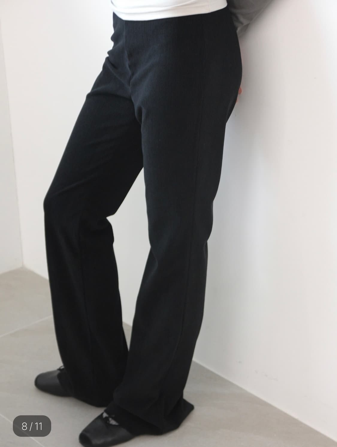 아모르샤이 BOOTCUT PANTS - CORDUROY BLACK  상품이미지7