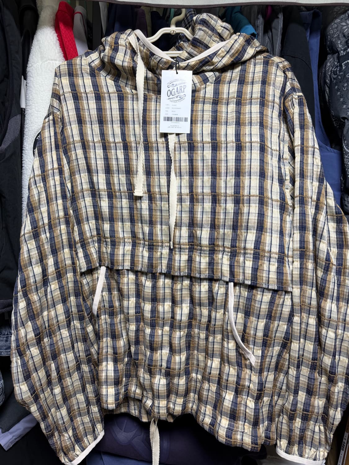 오가프 체크 후드 아노락 1사이즈 상품이미지2