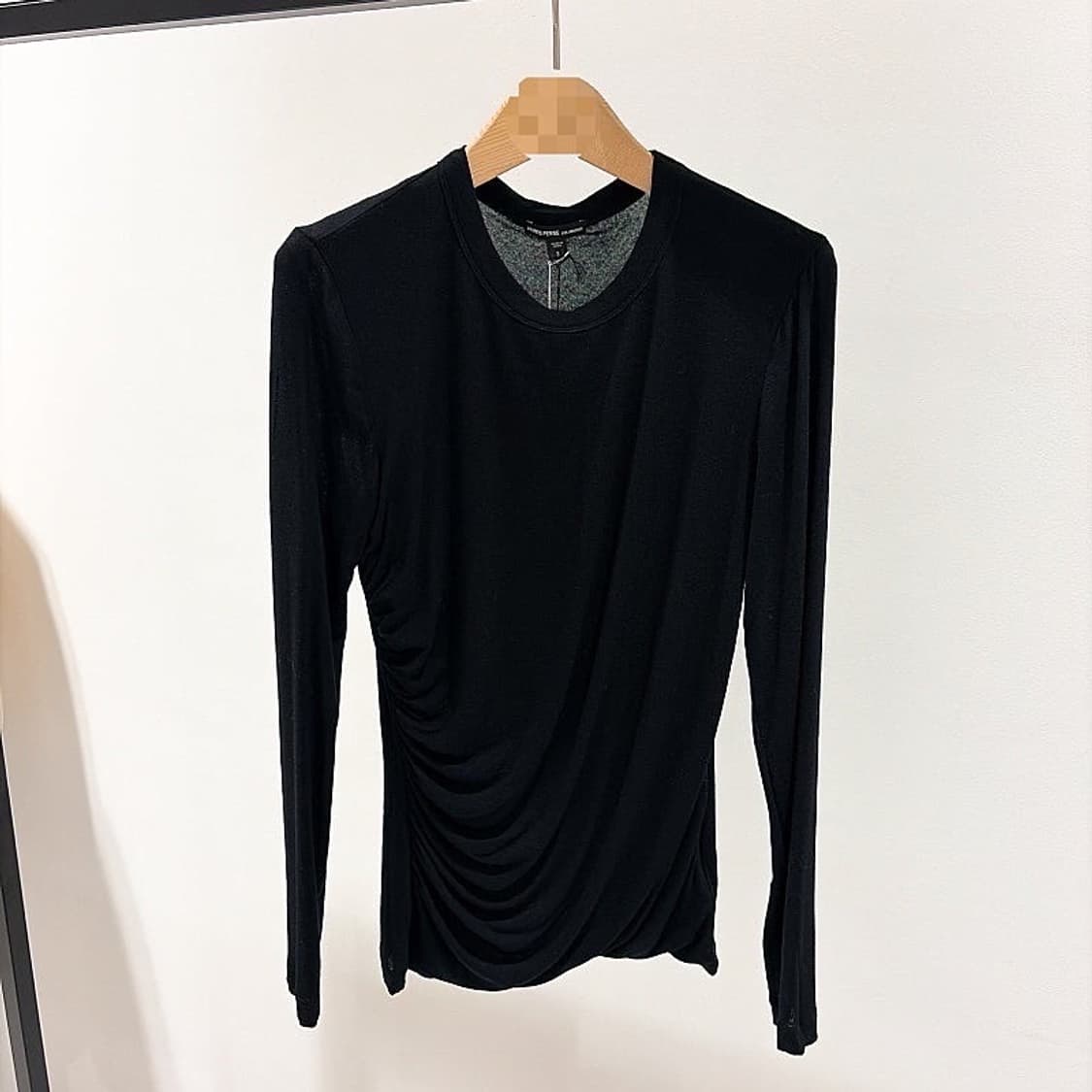 (정품/새상품) 제임스펄스 여성 블랙 셔링 롱슬리브 상품이미지1