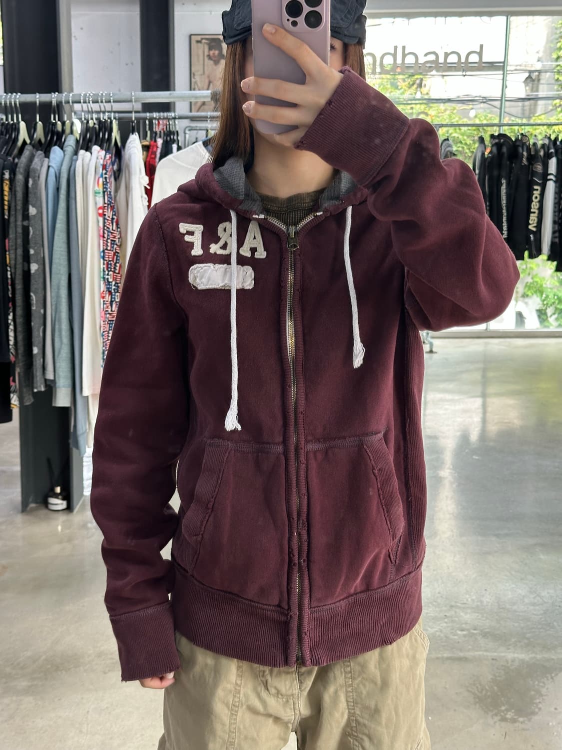 아베크롬비 머슬핏 데미지 후드집업 상품이미지1