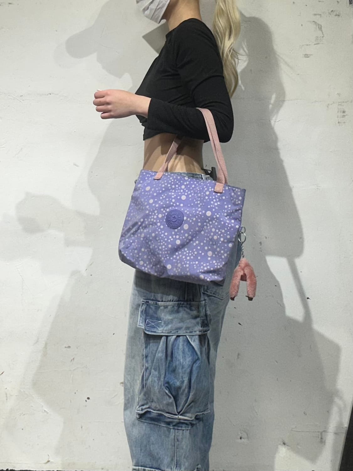 키플링 도트 연보라 땡땡이 미니 토트백 y2k 가방 상품이미지1