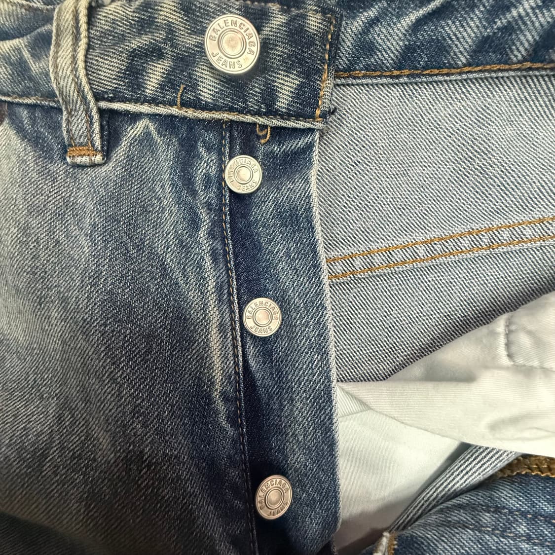 발렌시아가x아디다스 배기 트라우저 데님팬츠 연청 상품이미지7