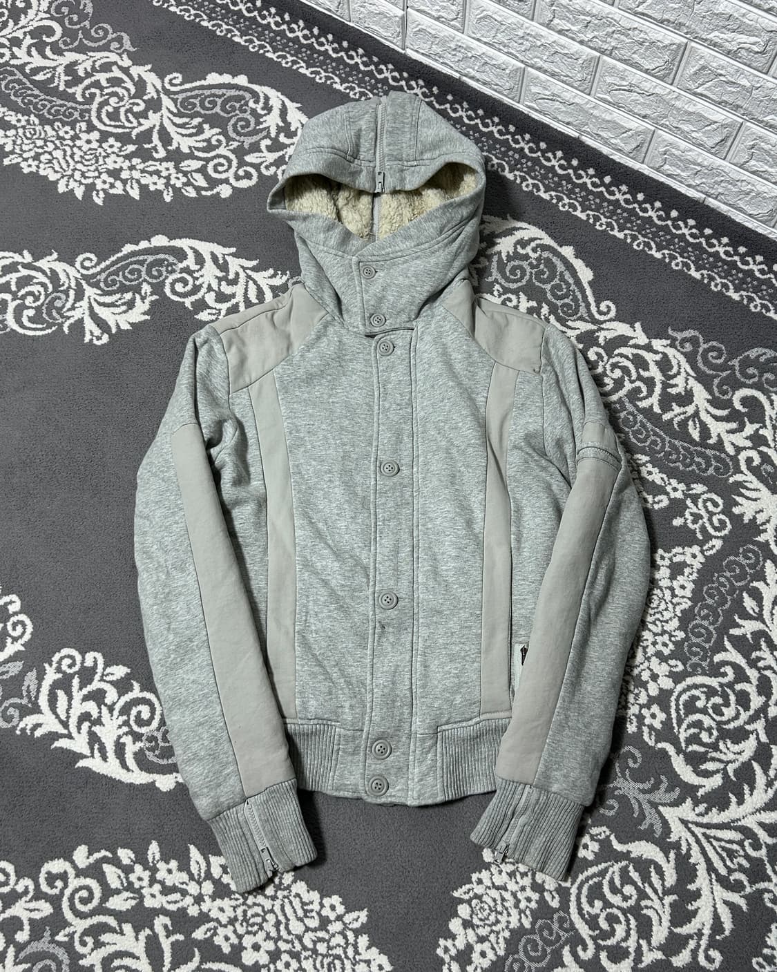 00’s 디젤 라인 지퍼 퍼 후드집업 상품이미지1