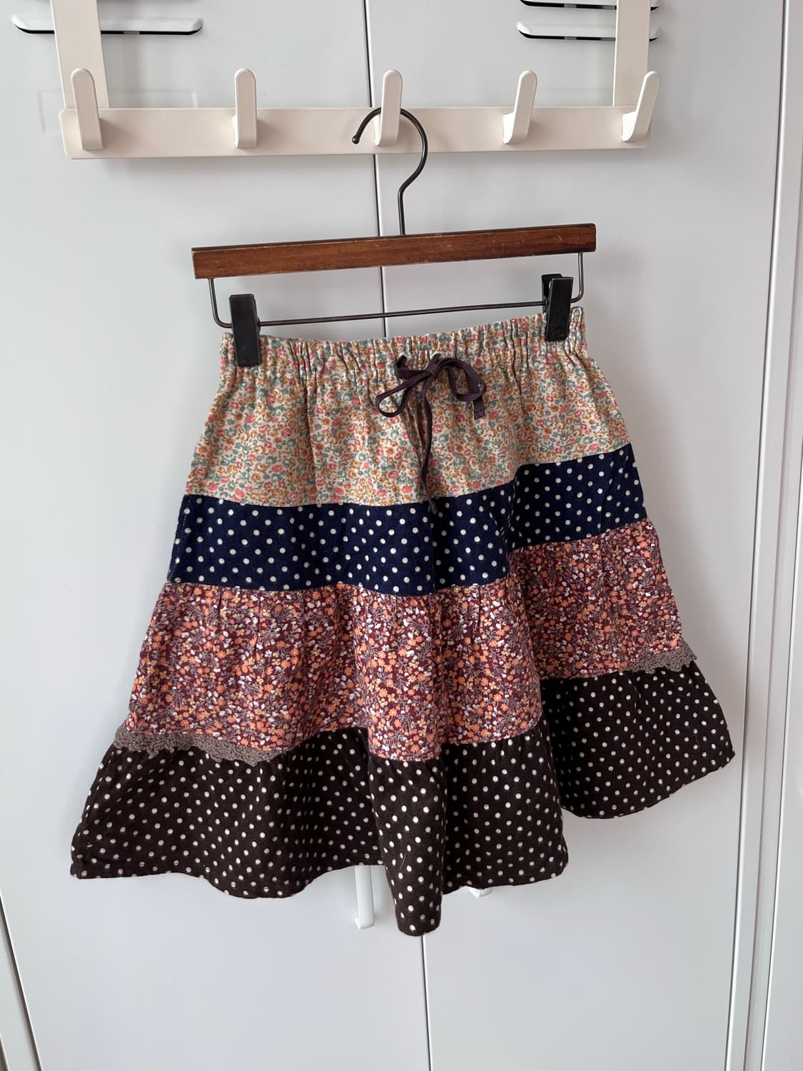 Papp 잔꽃 도트 패치워크 플레어 스커트 상품이미지7