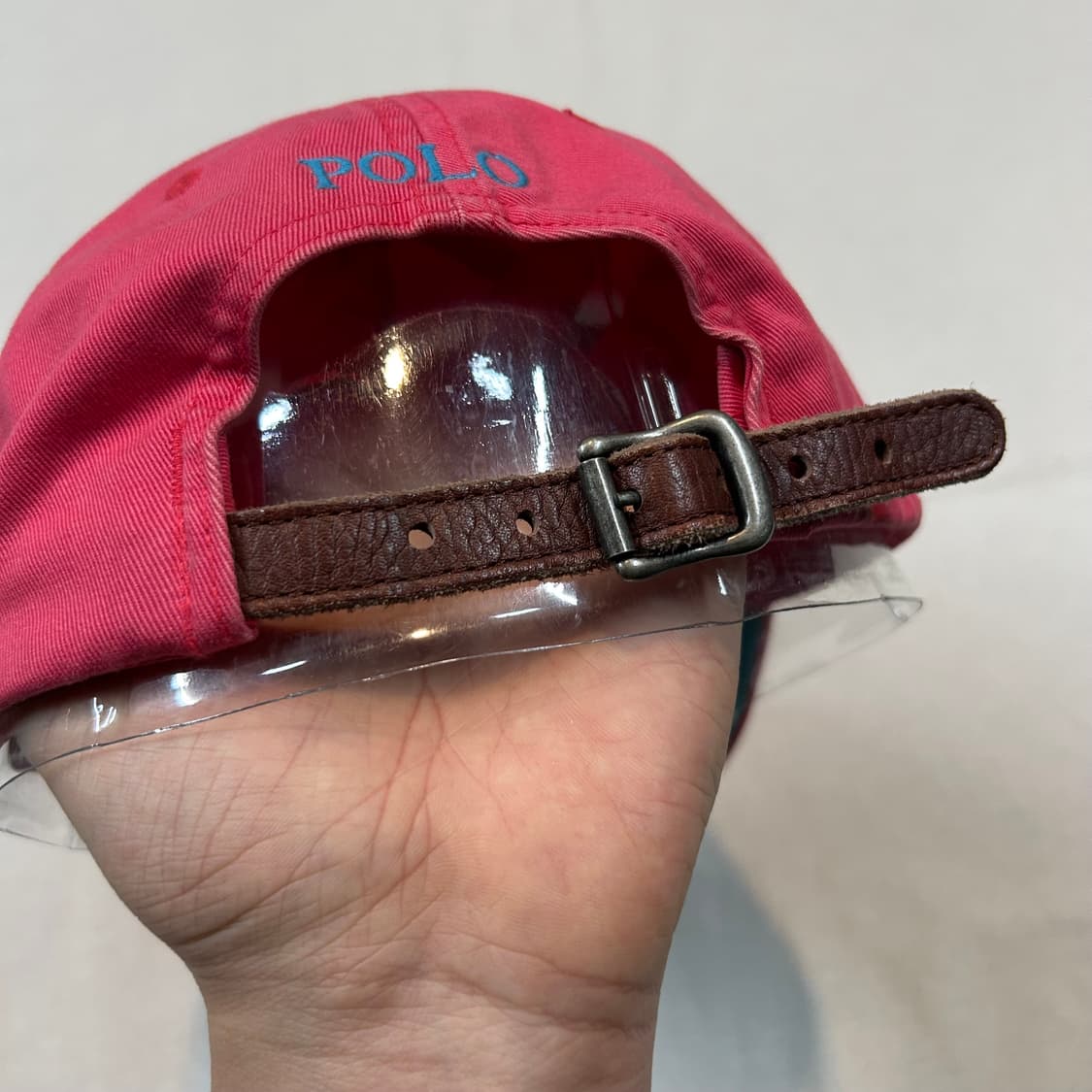 폴로 랄프로렌 핑크 볼캡 모자 가죽스트랩 정품 상품이미지5