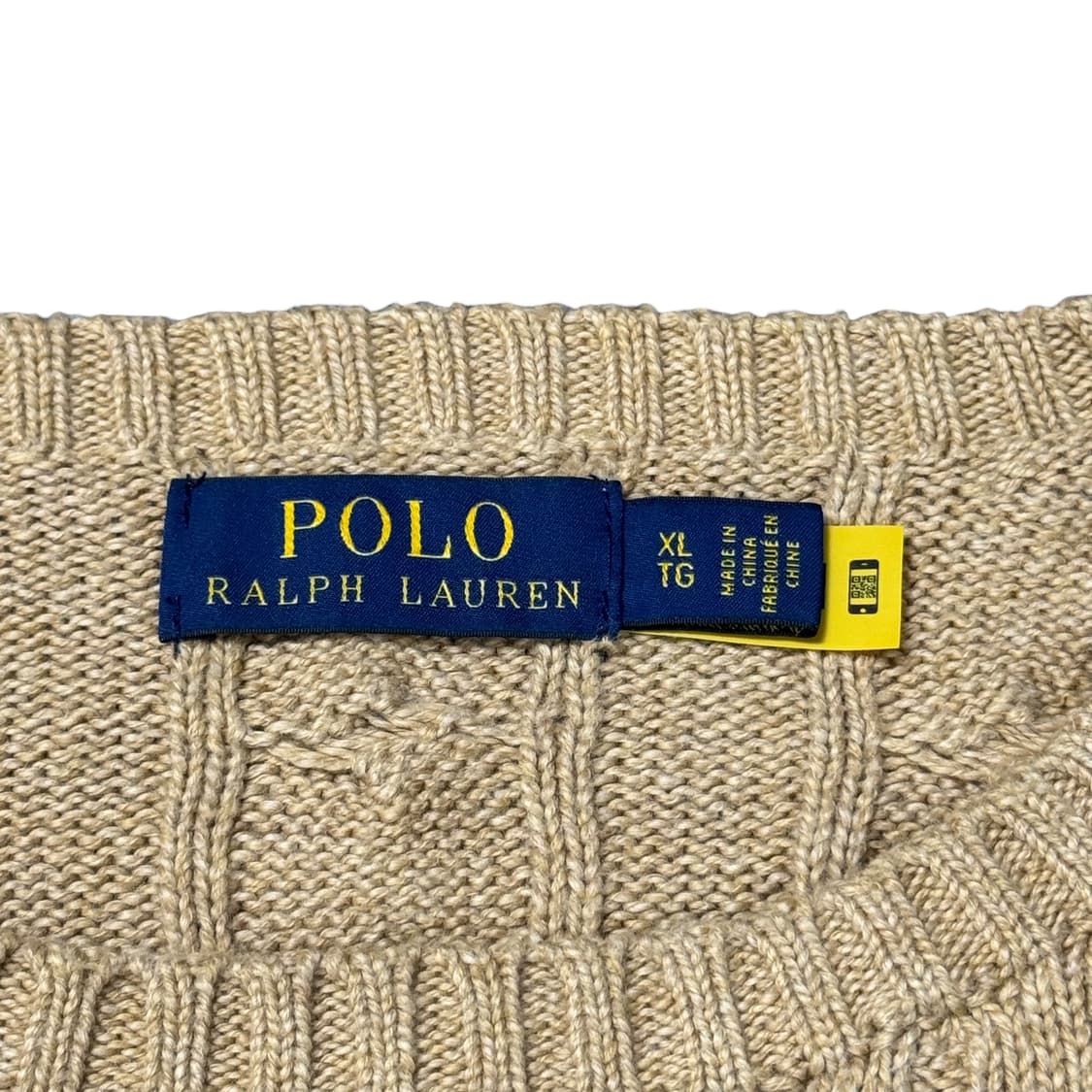 (XL) 폴로 랄프로렌 QR라벨 케이블 니트 베이지 상품이미지4