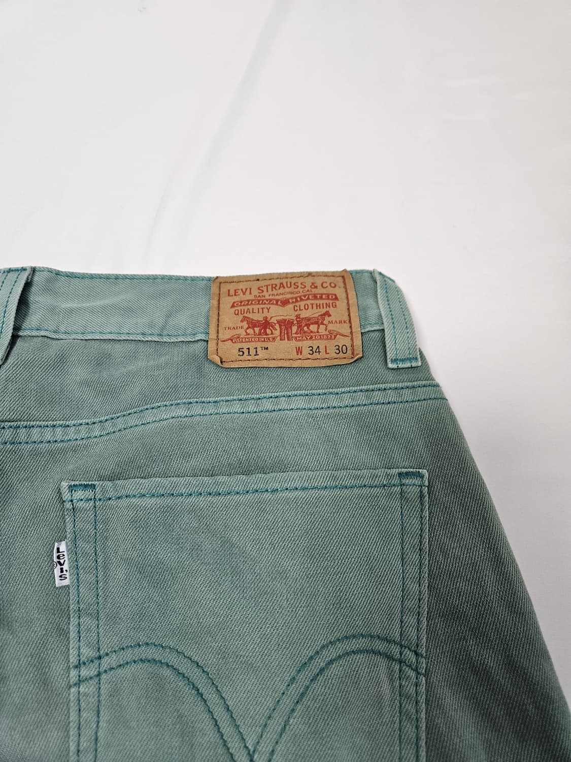 00s 리바이스 511 화이트탭 그린워싱 데님팬츠 청바지 빈티지 34 상품이미지2