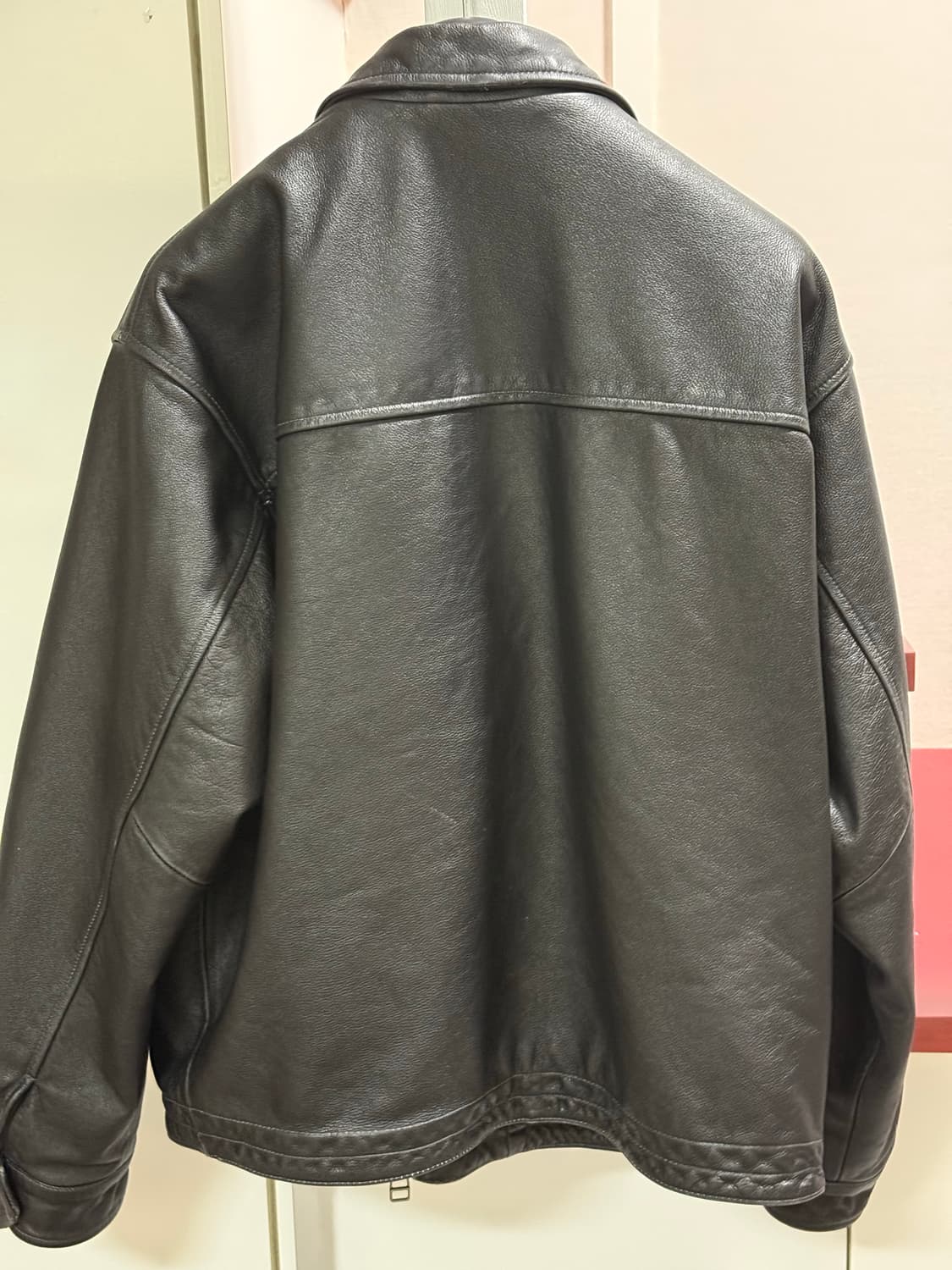 (XL) 프리즘웍스 디스트로이드 카우하이드 레더 가죽 자켓 워시드 블랙 상품이미지2