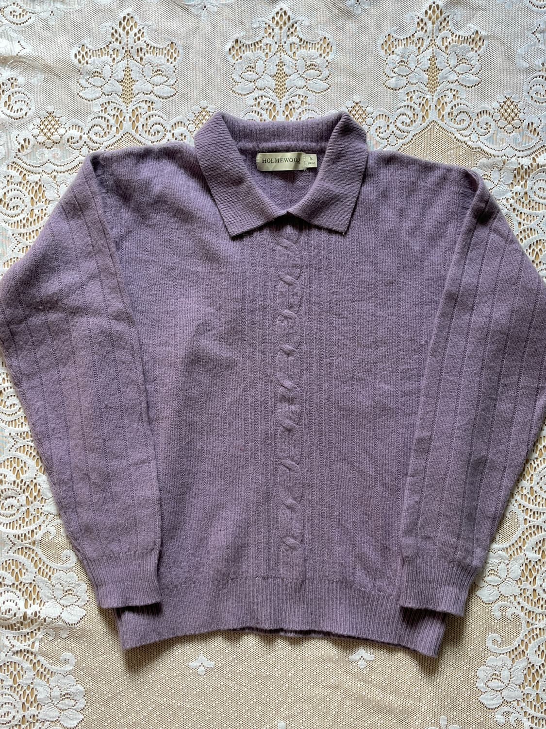 Lavender Cable Collar Knit 상품이미지1