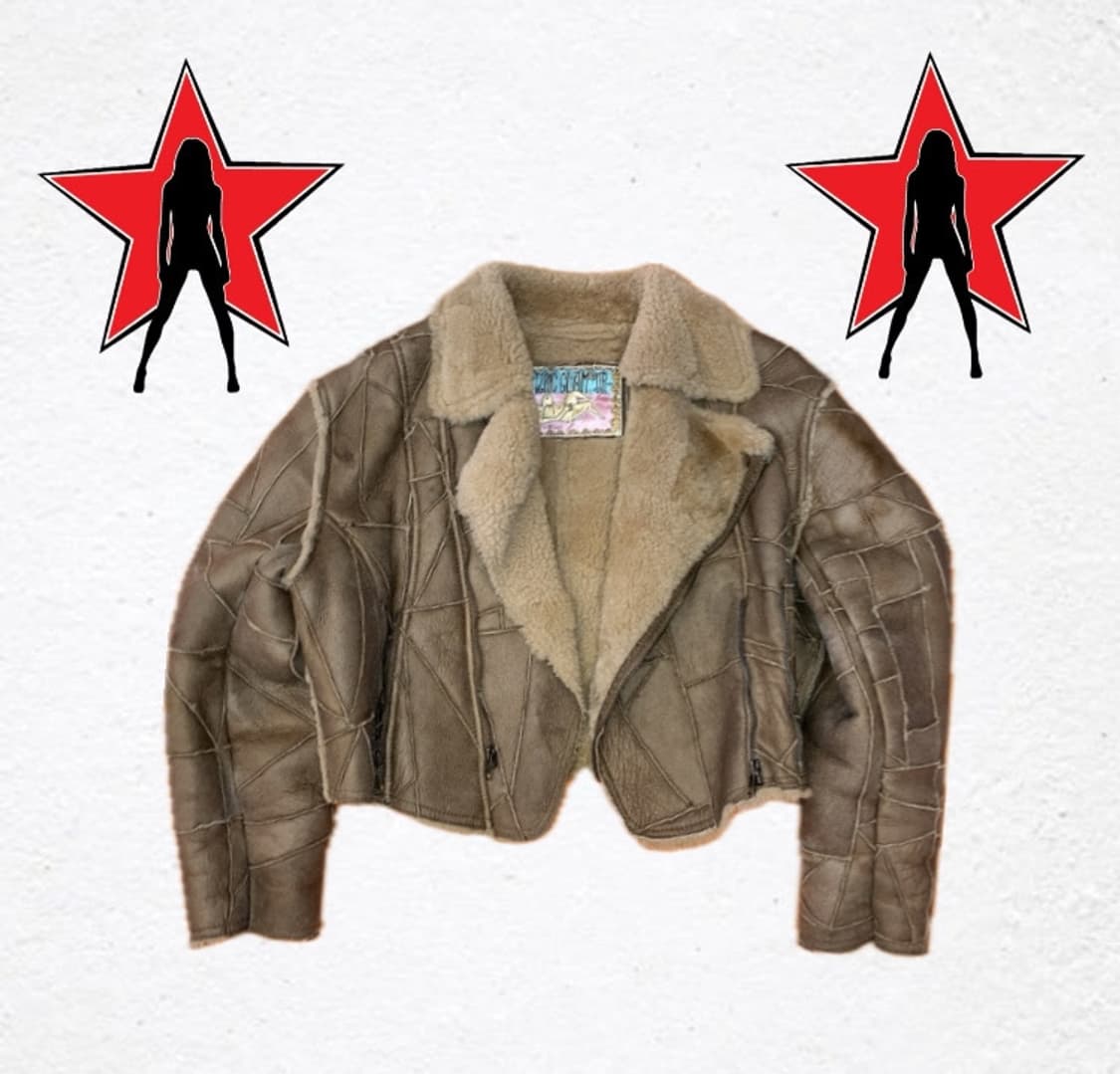 히스테릭 글래머 빈티지 패치워크 크롭 무스탕 상품이미지1