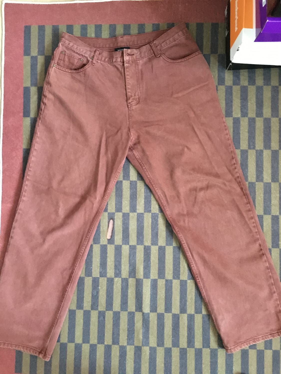 위캔더스-PIERROT DENIM PANTS (BURGUNDY) XL 상품이미지1