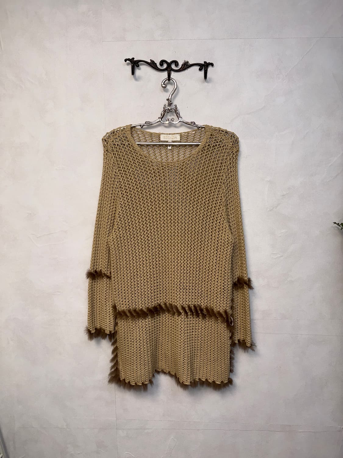 ESCADA cashmere rabbit fur trimming knit 상품이미지4