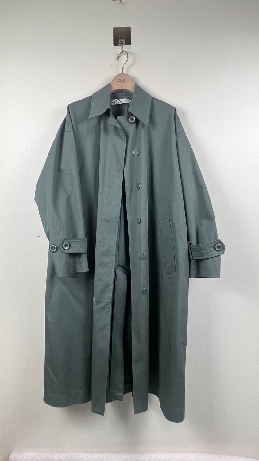 자라 ZARA 여성 맥코트 오버핏 롱 트렌치코트 카키 상품이미지2