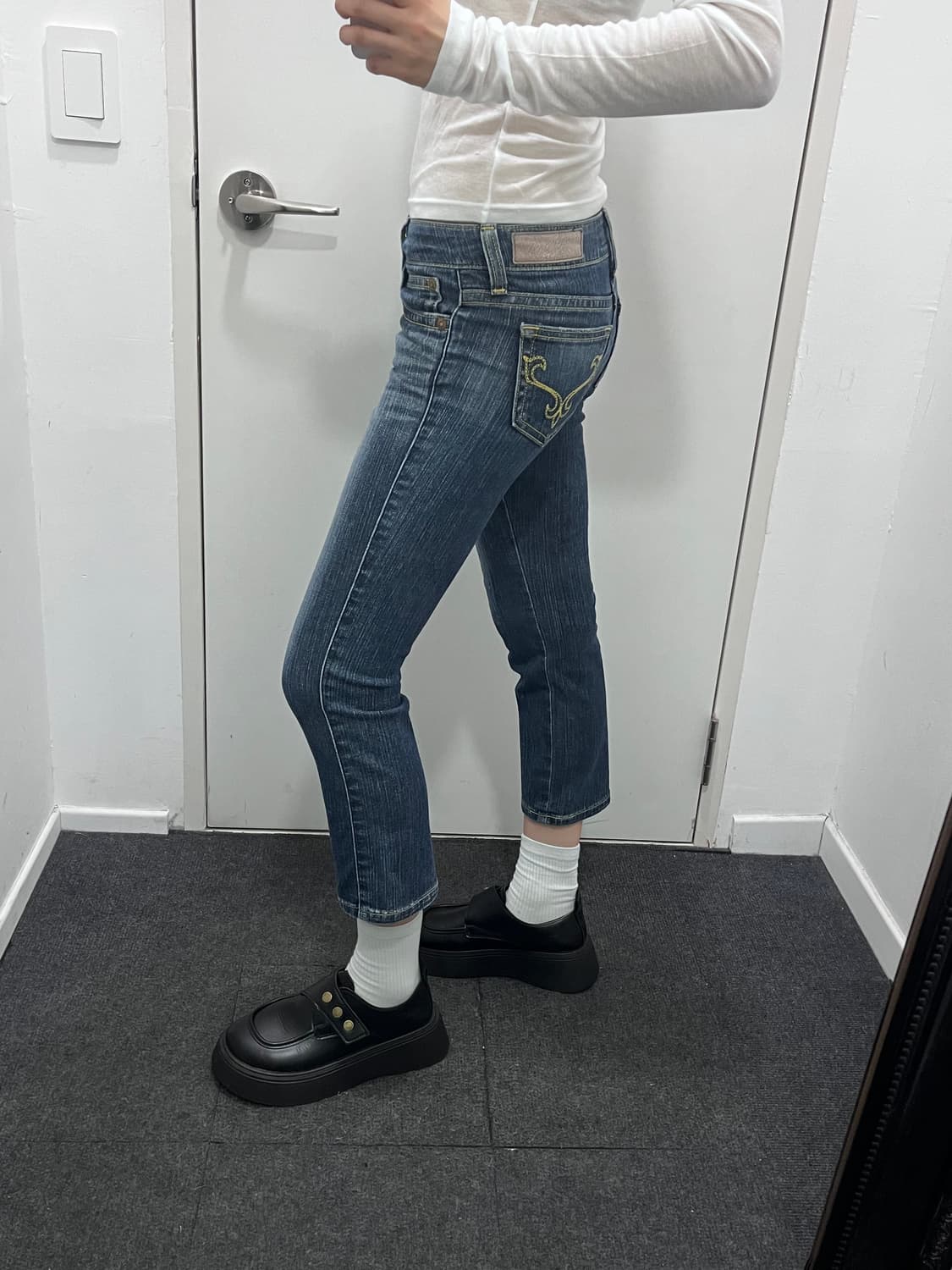 Vienus Jean  y2k 데님 카프리 팬츠 바지 상품이미지2
