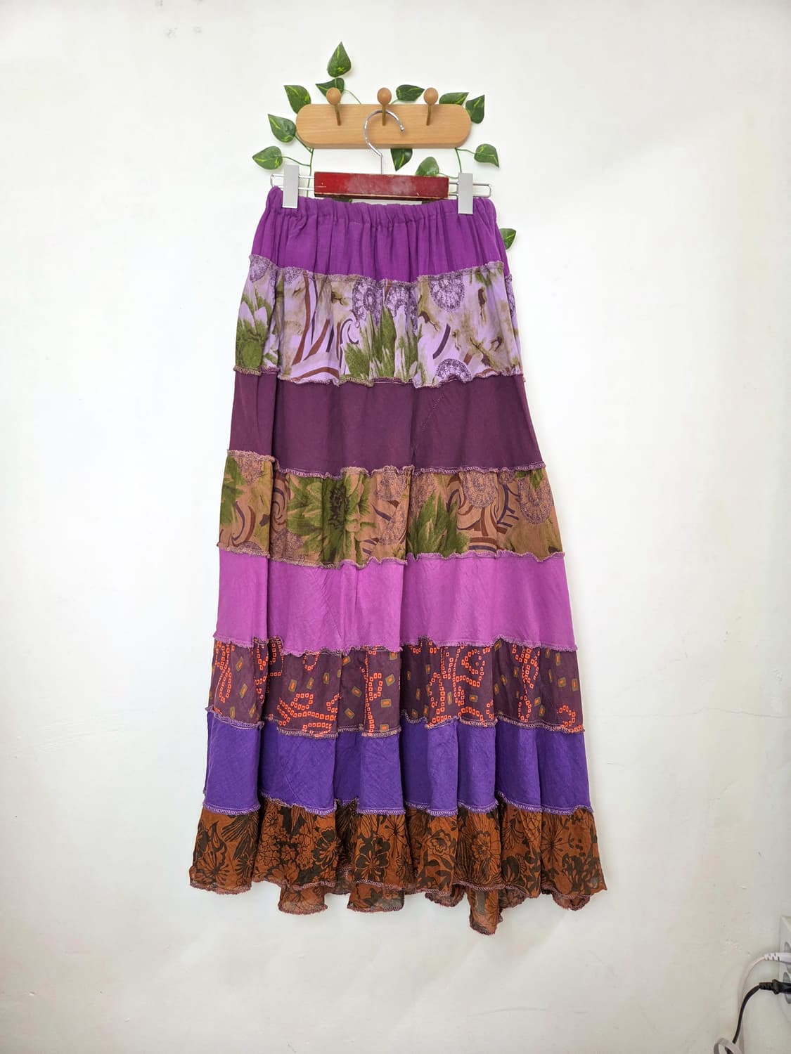 히피 패치워크 롱스커트 상품이미지4