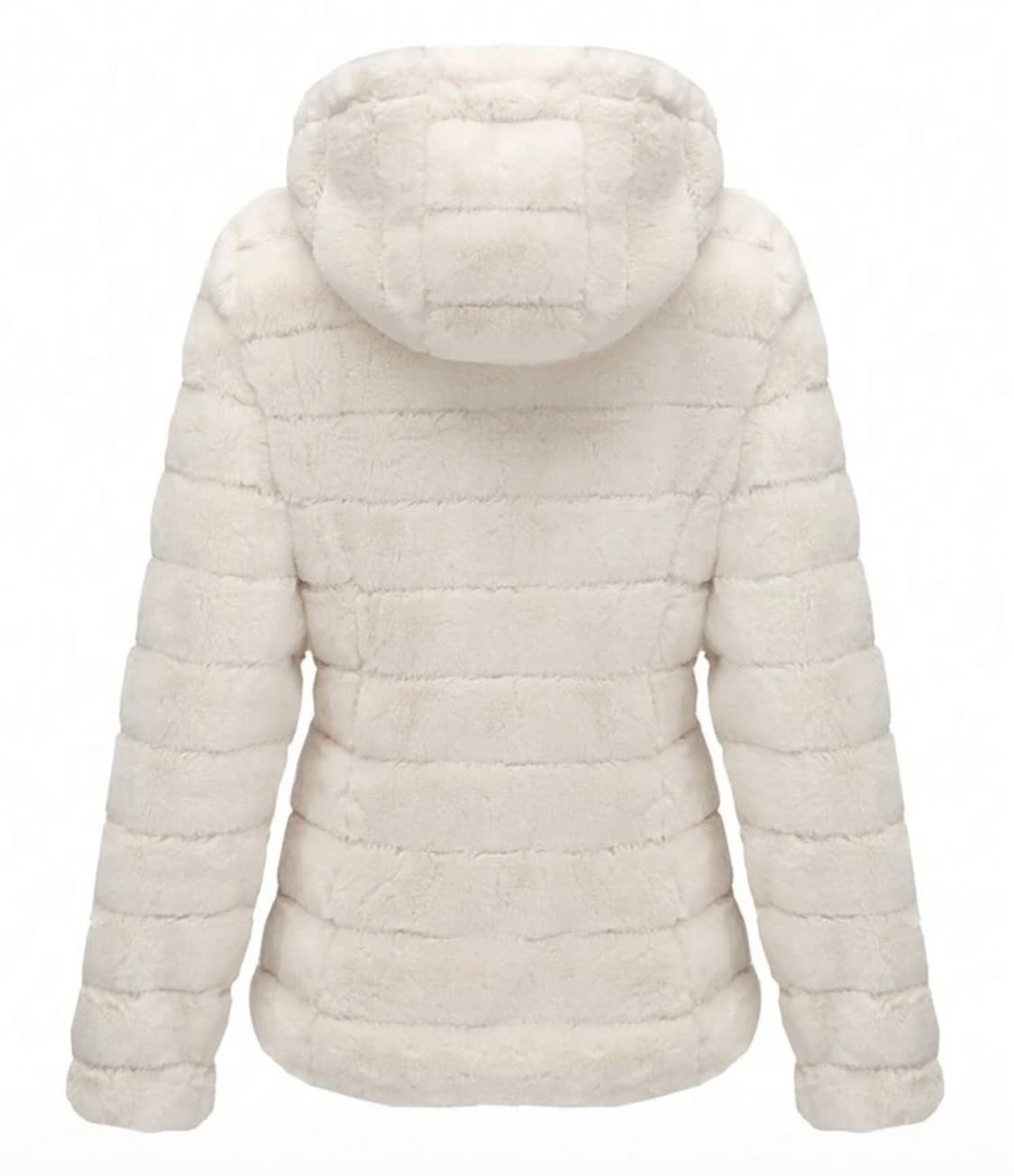 쉬인 아이보리 후드 퍼자켓 퍼재킷 코트 상품이미지2