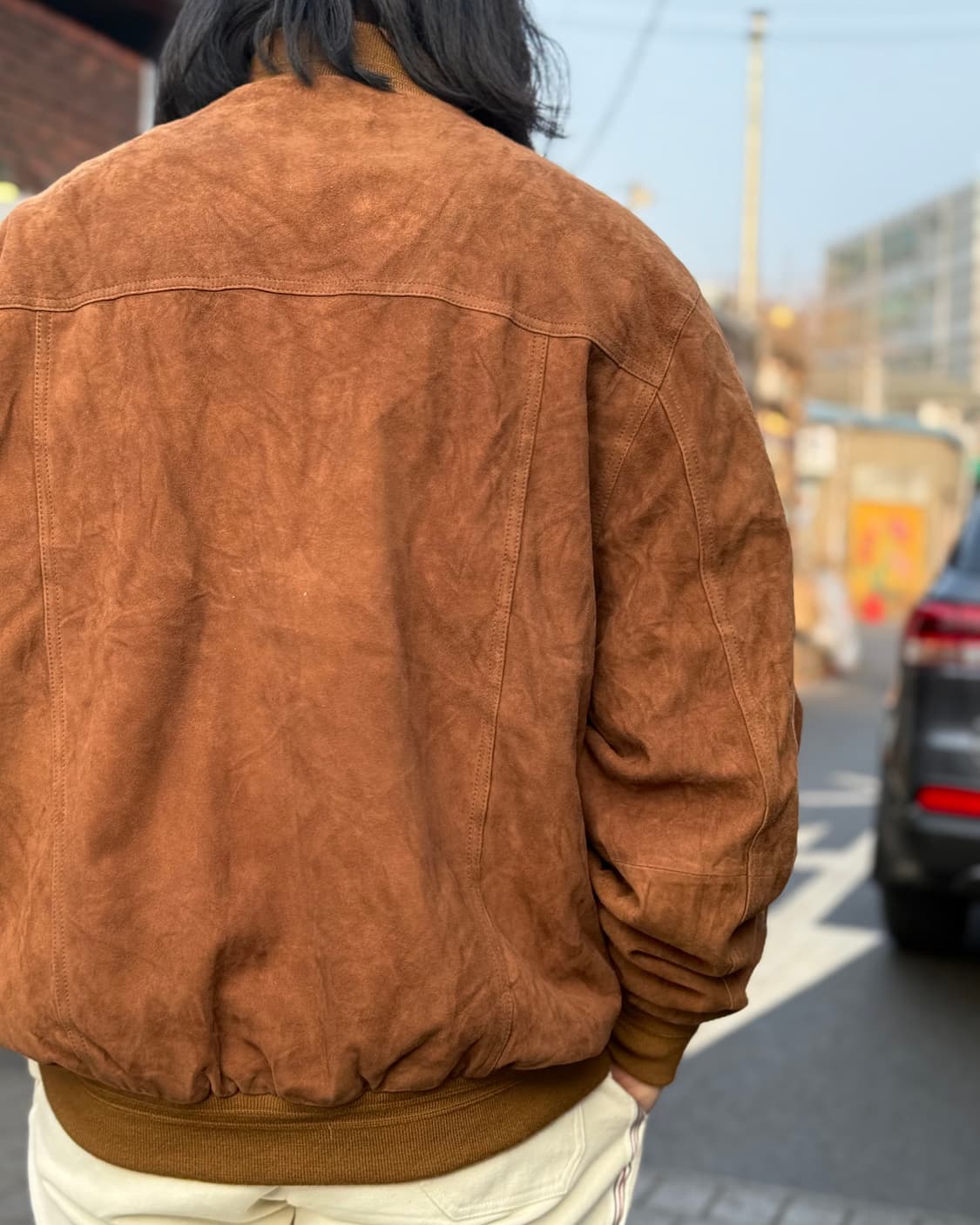 90-00‘s 브룩스브라더스 A-1 스웨이드 봄버자켓 XXL 상품이미지9