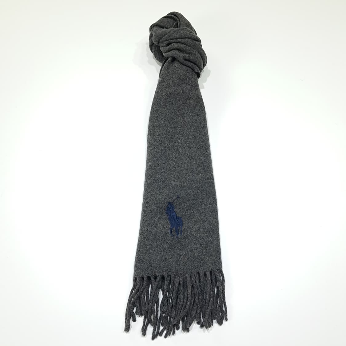 MX525 폴로 90s 이태리판 램스울 포니 차콜그레이 머플러 상품이미지5