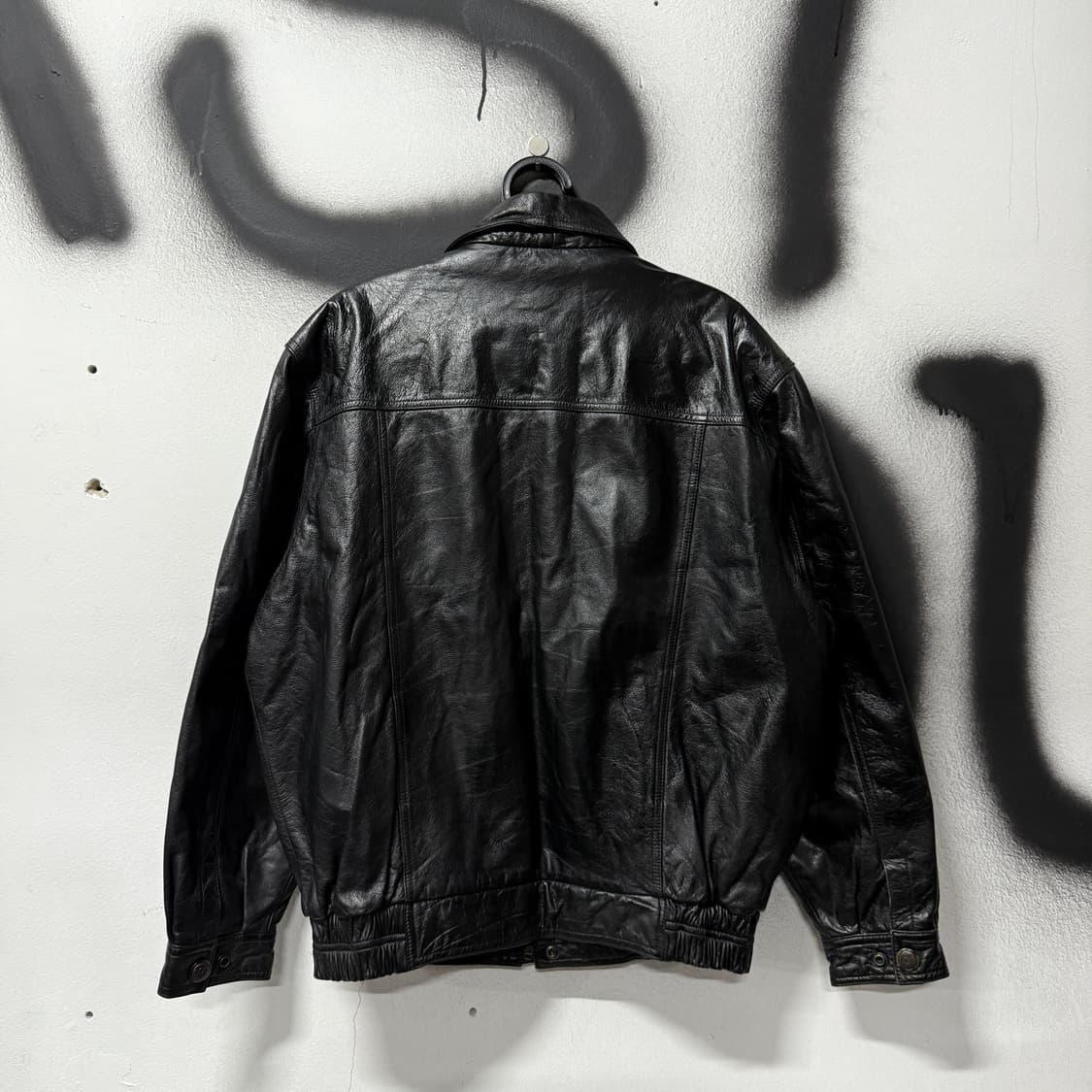 VTG 빈티지 100% 소가죽 리얼 레더 싱글 블루종 자켓 상품이미지2