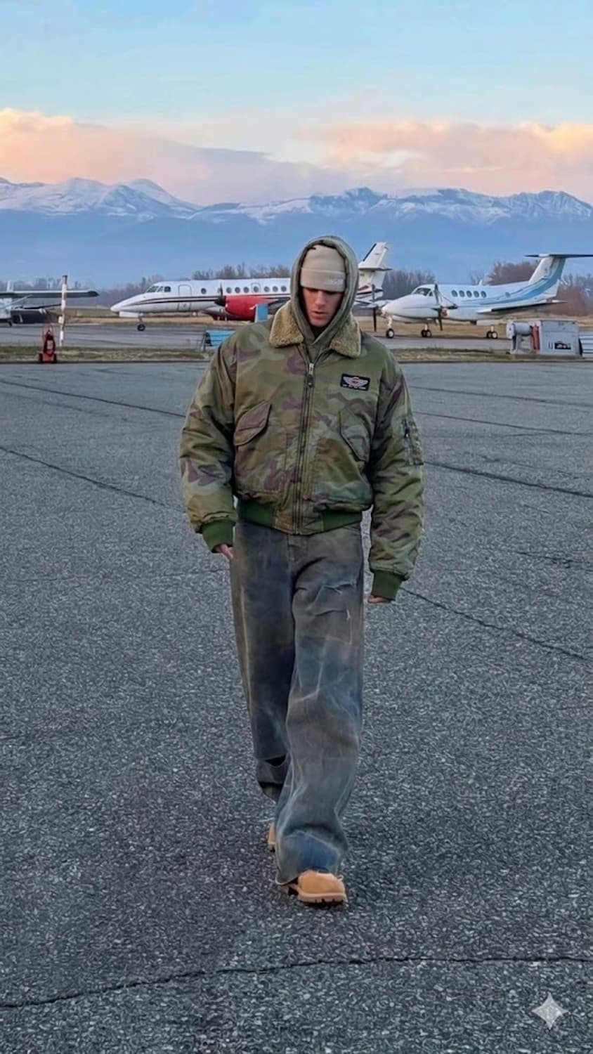 빈티지-Army 90’s MA-2 카모플라쥬 에어포스 플라잉 항공 상품이미지2