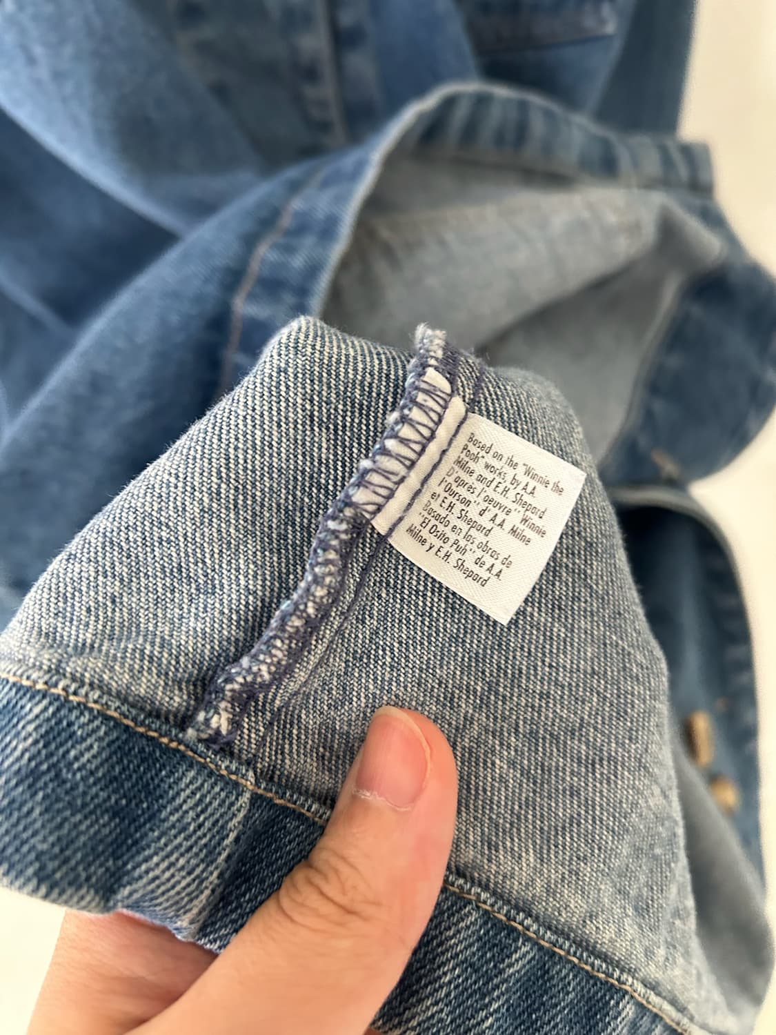 90's Disney store Pooh Denim Chore jacke 상품이미지7