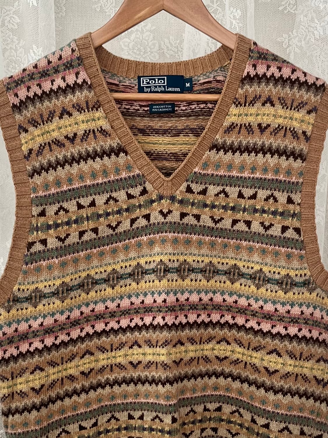 M) 90s 폴로 랄프로렌 페어아일 니트 베스트 베이지 상품이미지3