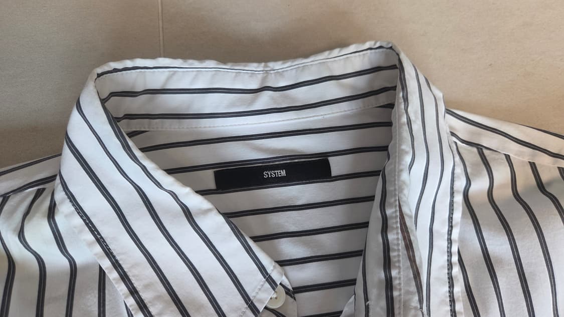 시스템 옴므 레터링 프린팅 스트라이프 셔츠 상품이미지4