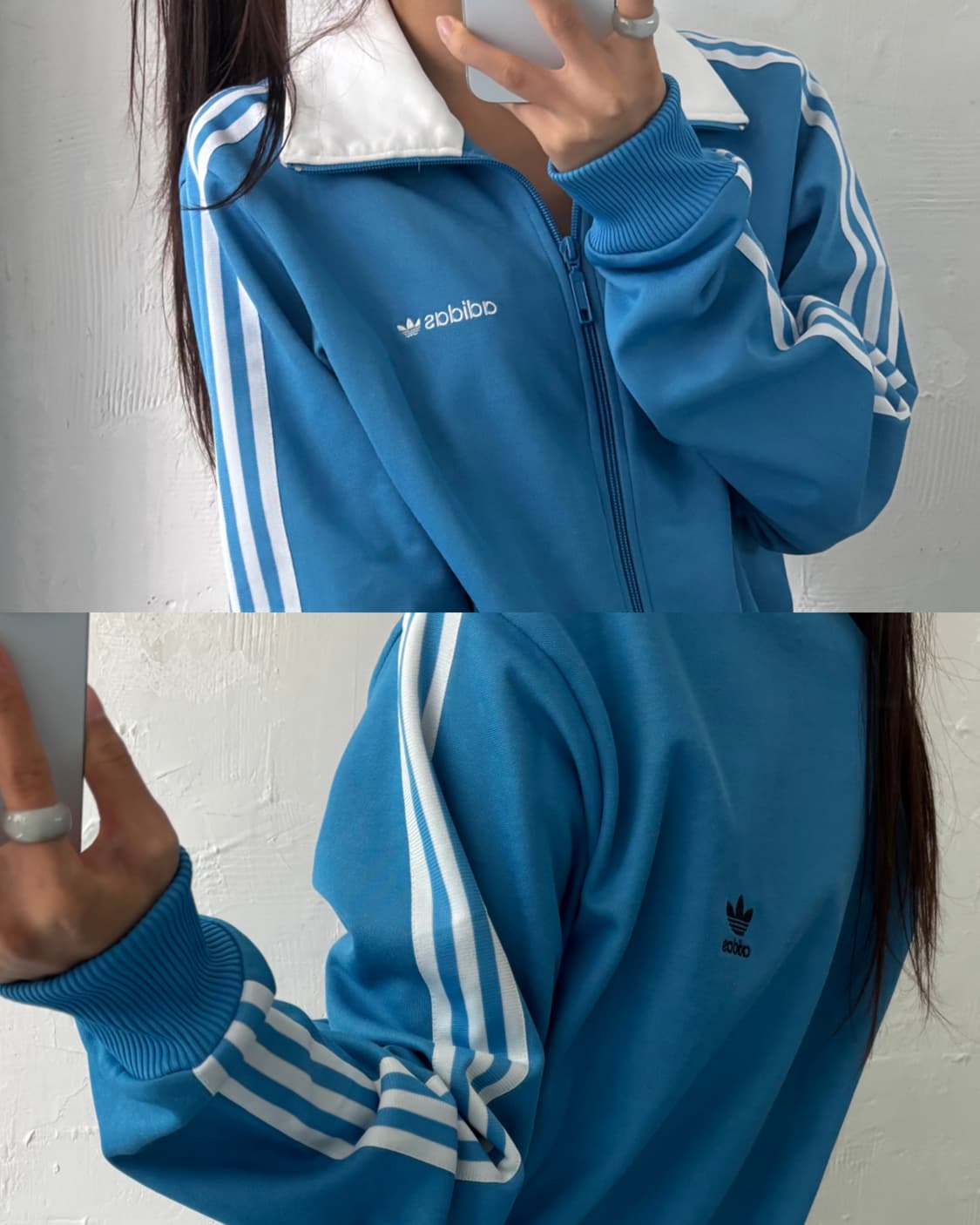 Adidas 아디다스 00’s 블루 화이트 카라 베켄바우어 트랙탑 상품이미지1