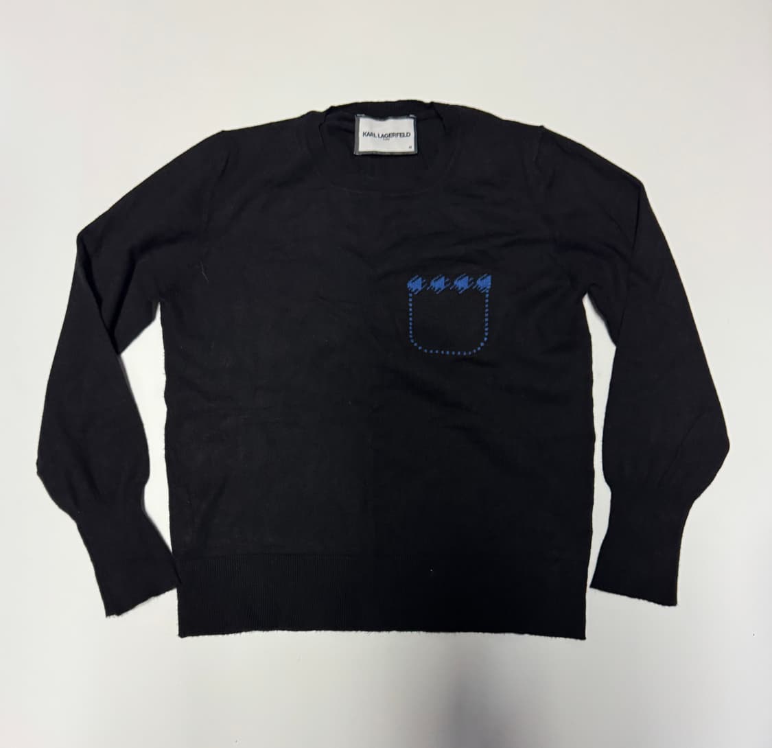 여성 칼라거펠트 22년도 비스코스 니트 S ~ M 블랙 상품이미지1