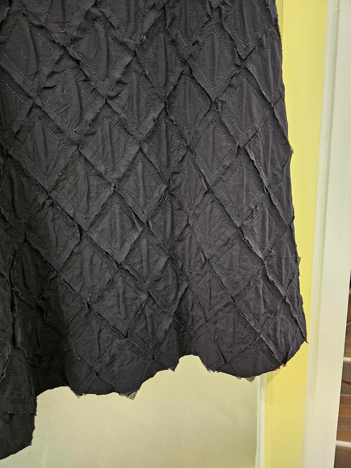 Masahiro Miyazaki 블랙 아가일 절개 미디스커트 상품이미지5