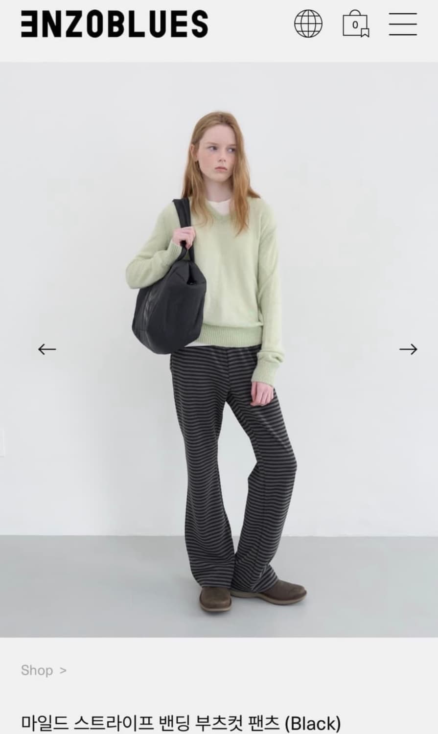 엔조블루스 마일드 스트라이프 밴딩 부츠컷 팬츠 S 상품이미지1