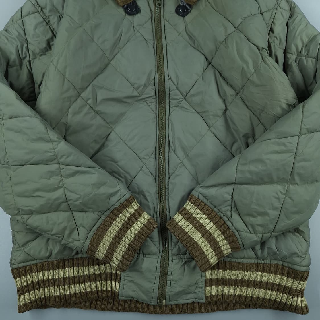 NST NEVER SEEN THING 카키 다이아몬드퀼팅 캐주얼자켓 L 상품이미지5