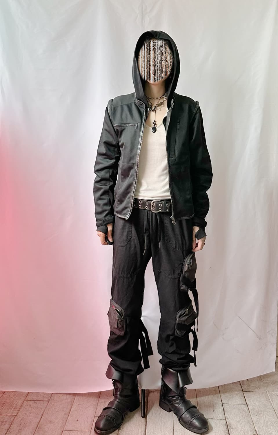 leather line point mesh jacket 상품이미지3