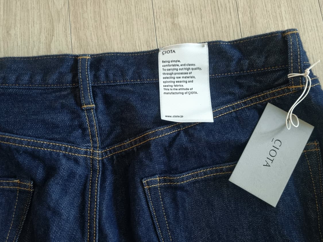 시오타 Ciota 스트레이트 데님 인디고 원워시 34사이즈 상품이미지3