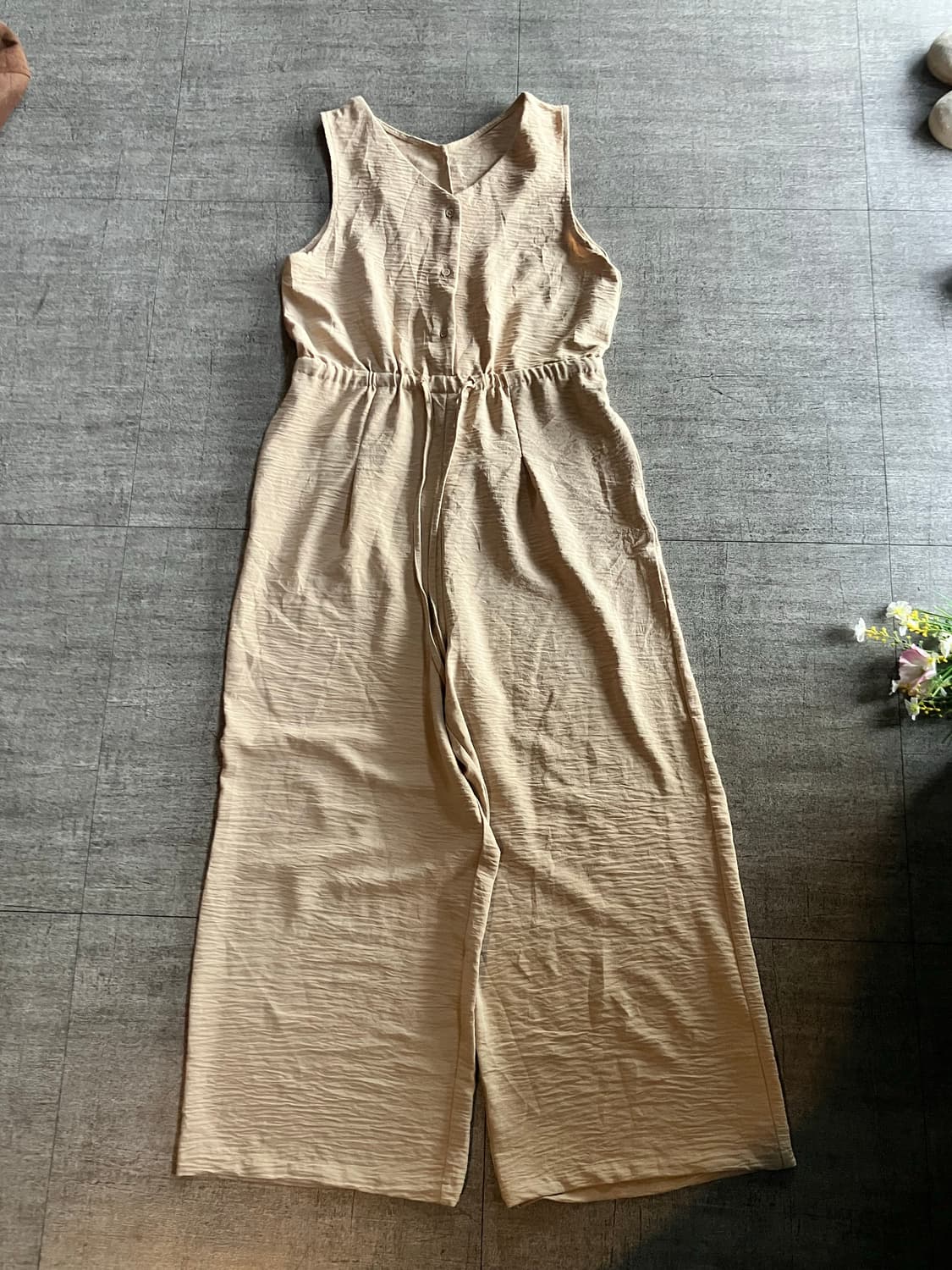 일본빈티지 하구미모리걸 할메카지 린넨 와이드점프수트 상품이미지1