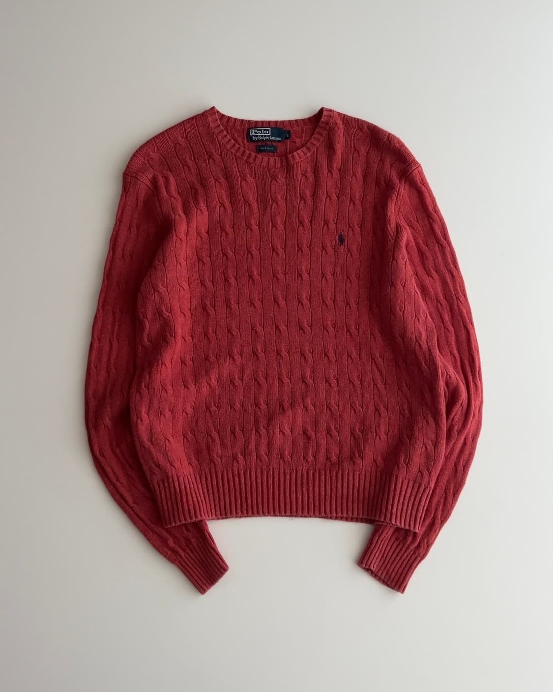 폴로 랄프로렌 실크 케이블 니트 L 상품이미지1