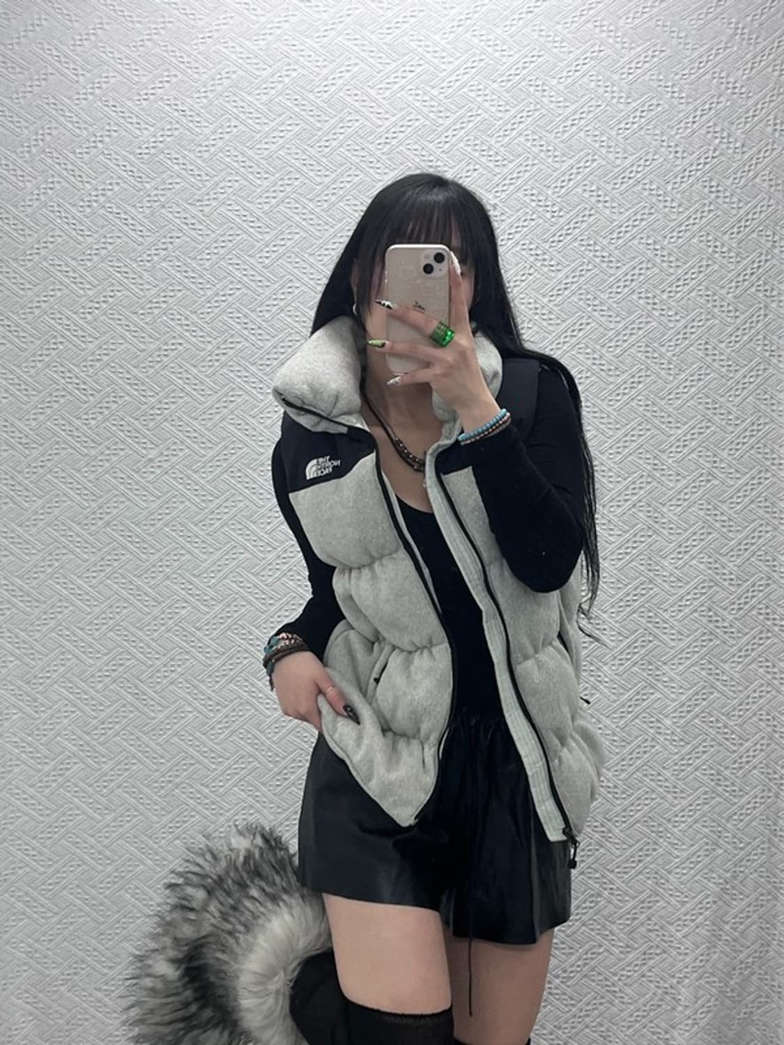 노스페이스 700 멜란지그레이 거위털 패딩 조끼 85 C08585 상품이미지2