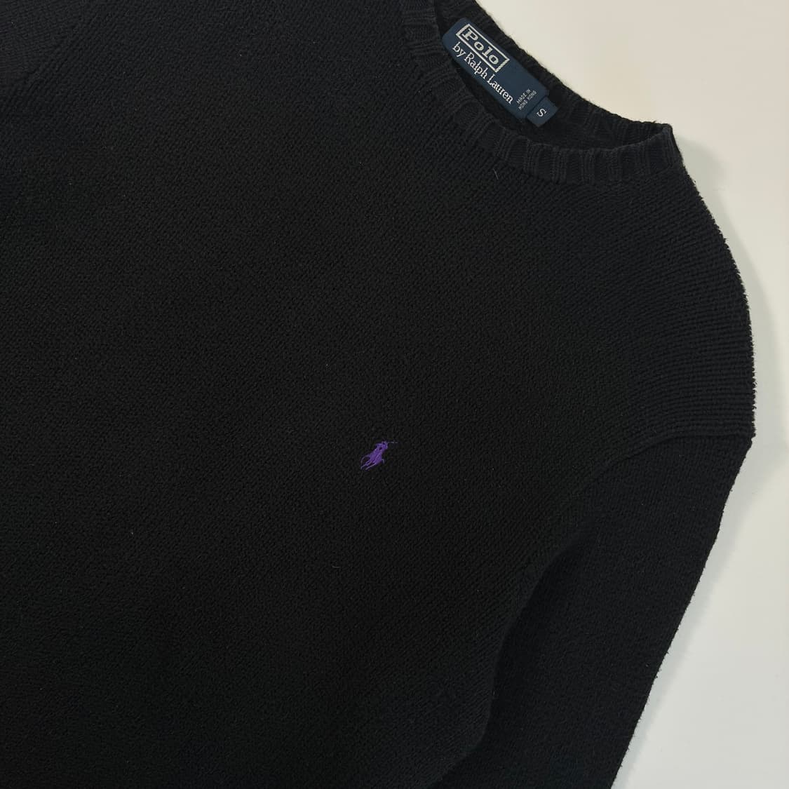 Polo 폴로 랄프로렌 블랙 퍼플 포니 라운드 니트 상품이미지3