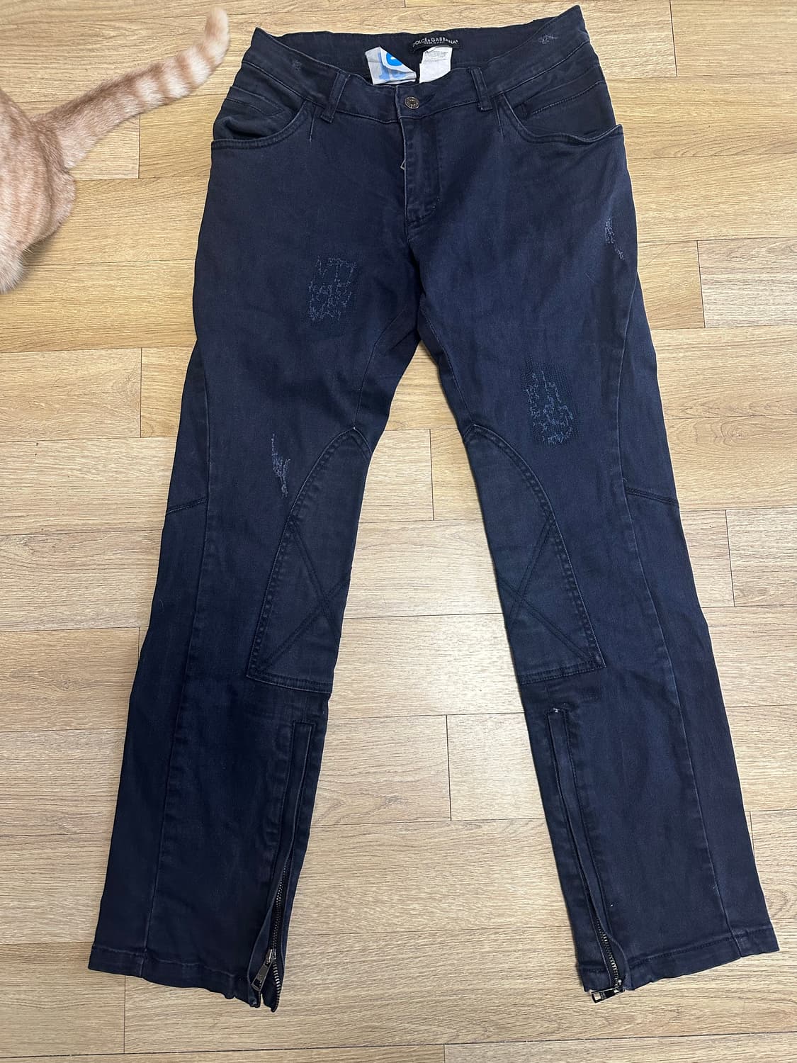 돌체앤가바나 정품 흑청 바이커 팬츠 31까지 상품이미지2