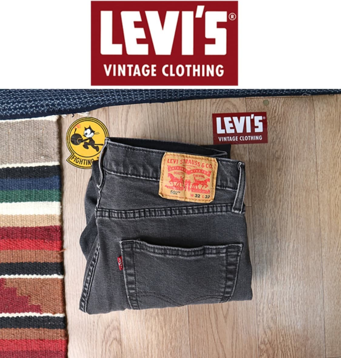 LEVIS 리바이스 502 블랙 그레이 슬림핏 데님  31사이즈  상품이미지1
